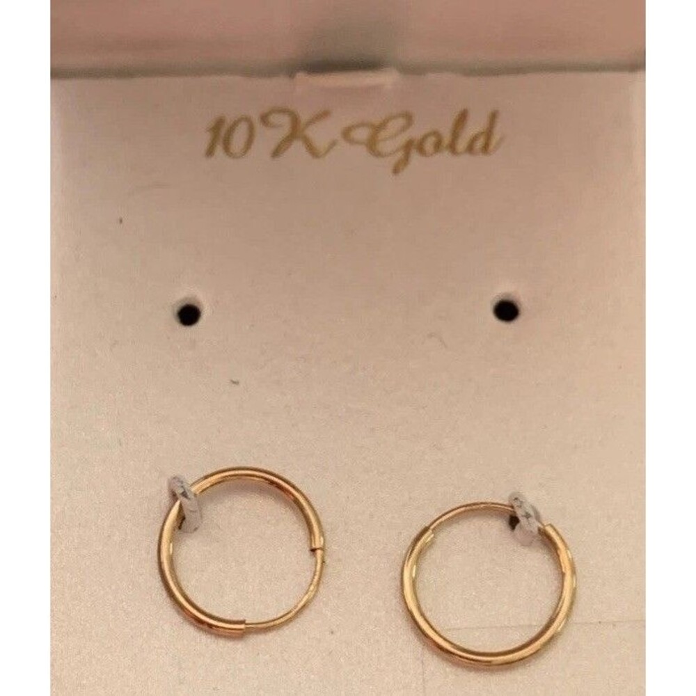 Taylor Grace 10K Solid Yellow Gold Tube Hoop Earrings Petite Small Children’s